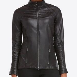 SPANX Sleek Black Jacket with Ribbed Details Sz Med